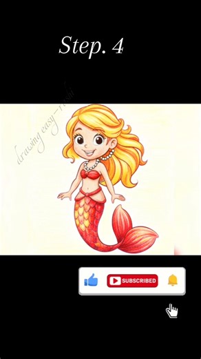 step by step art 16♥️ mermaid🧜🧜🧜 #drawing4kids #art #beginnersdrawing #stepbystep #viral #howtodraw
