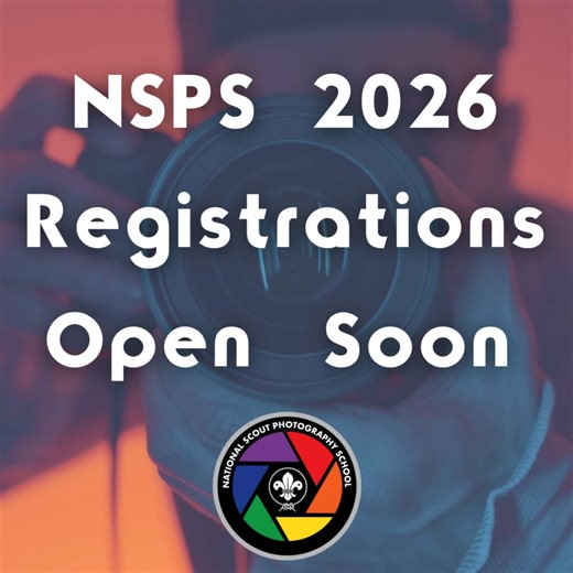 Keep and eye out registrations for NSPS 2026 will open next month! Sign up to the news letter to be the first to get the link when it goes live and all the updates as they come out! https://preview.mailerlite.io/forms/1115488/168118353150346522/share | National Scout Photography School | Facebook