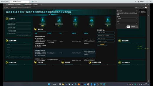 基于Python的直播数据分析系统的设计与实现【 毕业设计 课程设计 实战项目】【附源码、文档报告、代码讲解】【毕业设计附万字论文 PPT】