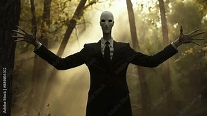 Slenderman Emerges from Forest in Paranormal Animated Horror Scene