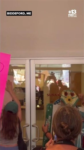 Protesters enter Susan Collins' office following fatal ICE shooting