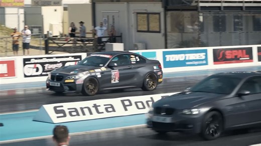 BMW show drag runs at Santa Pod