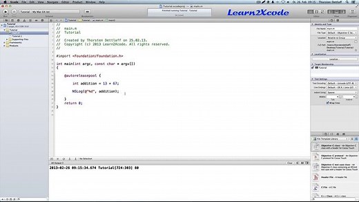 Objective-C lernen Teil 3 - Rechnen mit Zahlen und Variablen - Tutorial deutsch
