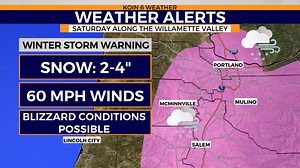 Winter storm warning issued by NWS for Portland metro, Willamette Valley