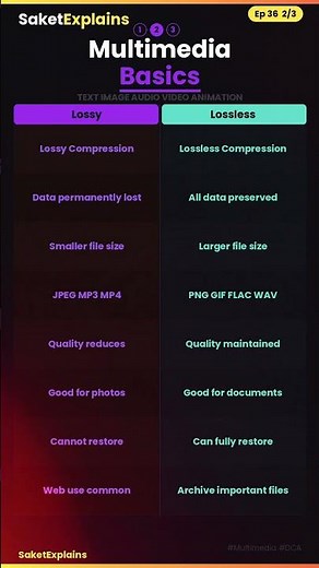 Learn Multimedia in One Video 🚀 | Image, Audio, Video & Compression #saketexplains #dca #pgdca