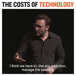 With every advantage, there is a cost and the cost of technology is a steep one if we don't manage it. There's always a balance. #SimonSays #Balance | Simon Sinek