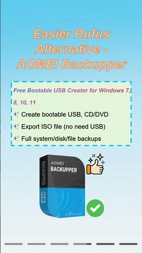 Create Bootable USB for Windows 7 via Rufus or Easier Tool #rufus #bootableusb #aomeibackupper