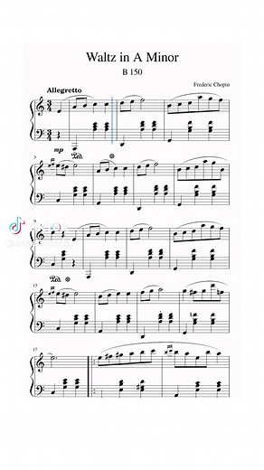 Chopin Waltz in A Minor - Piano Sheet Tutorial