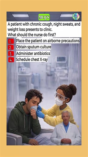 “Protect Others Before Testing.” One missed isolation step can expose an entire unit. #NursingMCQs #CommunityHealth #Tuberculosis #InfectionControl #NCLEXPrep