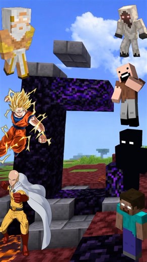 Herobrine VS Entity Null Saitama Goku Notch God Epic Battle #minecraft #shorts