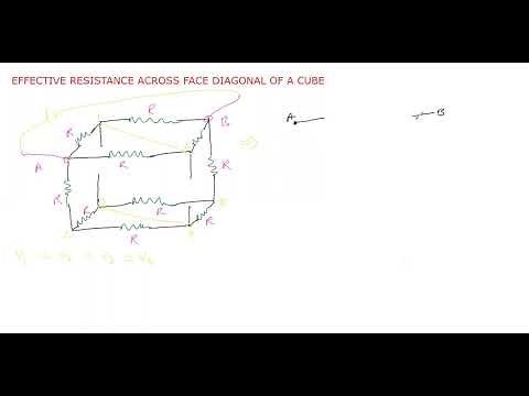effective resistance across any face diagonal of a cube