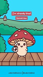 Constant Exhaustion, Need Vacation ☀️ Original Audio: Scott Evan Davis #tired #sleep #morning #animation #mushroom #understudio | Under Studio