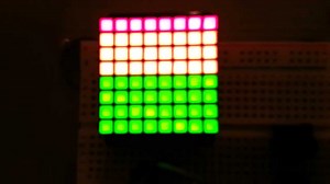 BeagleBone Black plot analog sensor on #Adafruit bi-color LED matrix #beagleboneblack @TXInstruments @beagleboardorg