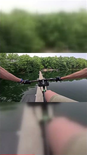 Riding a Narrow Floating Bike Bridge!