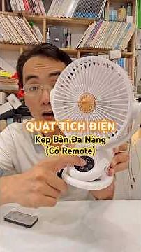 Quạt sạc tích điện đa năng, kẹp bàn tự xoay, có remote📦