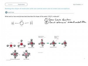 Aleks Naming the shape of molecules with one central atom and no octet-rule exceptions