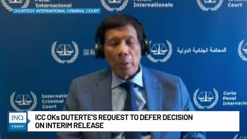 ICC OKs Duterte's request to defer decision on interim release | INQToday