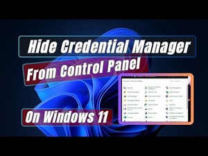 How to Hide Credential Manager From Control Panel In Windows 11