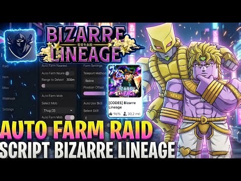 [UPDATE] Bizarre Lineage SCRIPT - AUTO STAND ARROWS, AUTO FARM, AUTO RAID!! (CELULAR & PC) 2026