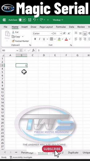 40K views · 882 reactions | Microsoft EXCEL TIPS & TRICKS - Excel Serial Number Magic #short Keyboard shortcut alt+H+F+I+S #shortvideo #reels #reelsinstagram #reelsviral #reelsfb #reels2023 | Tech With Sumon | Facebook