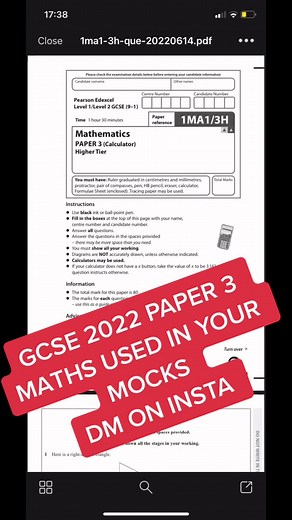 2022 PAPER 3 MATHS #gcse #gcses2022 #gcsemocks2022 #alevemathspaper #mockpapers2022 #ocr #edexcel #edexcelmaths #aqa #maths #gcsemaths #study #revision #mocks2022