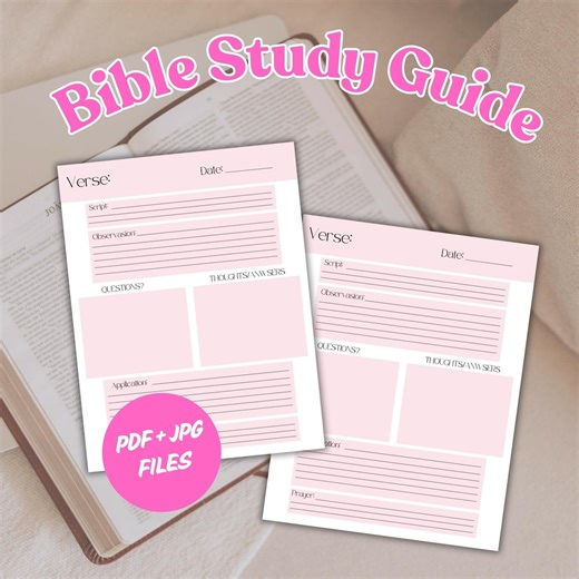 Printable Bible Study Guide: Scripture Journal Template (PDF & JPG) - Etsy