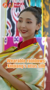 Wearable rainbows: Xinjiang's atlas silk Originating in Northwest China's #Xinjiang Uygur Autonomous Region, atlas #silk has a long history. In the Uygur language, "atlas" means elegant and abstract. The finished textile is beautifully colored and intricately patterned, making it a treasured craft along the ancient Silk Road. | WE ARE CHINA