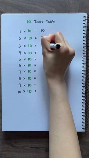 10 Times Table | Multiplication Table | Multiply by 10 ✅💯 #mathforkids #maths #education #shorts