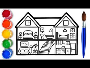 How to draw easy big house | easy drawing step by step for kids