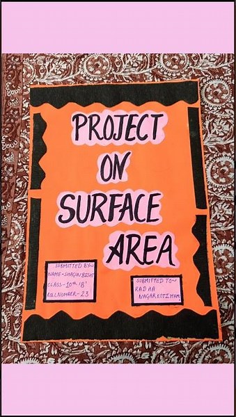Maths project file| Class 10th | "Surface Area"🗃️❤️#maths#projectwork#class10🎀