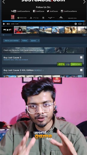 Steam Sale Alert 🚨 AAA Open World Game for ₹59 😱 | Just Cause 3 #shorts