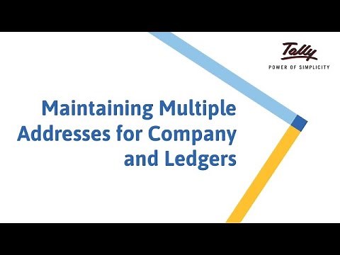 Maintaining Multiple Addresses for Company and Ledgers | TallyPrime Walkthrough