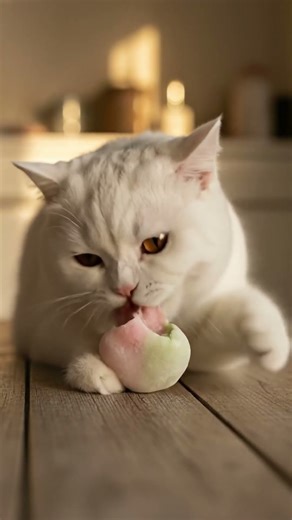 Cat Eats Mochi ASMR #CatASMR #CatEats #ASMRMukbang #CatMukbang #CatEatingSounds #CuteCat