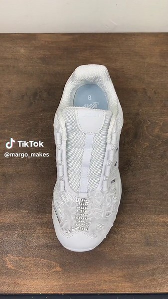 ✨Transform your kicks into a dreamy statement piece! 💎👟 These DIY bridal-inspired sneakers are perfect for adding a touch of sparkle and elegance to any outfit. 🌸🌟 Lace, pearls, and rhinestones—what more could you want? #DIYSneakers #UpcycledFashion #BridalVibes #CustomSneakers #walmartfinds @Walmart