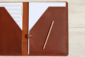 Handmade Crazy Horse Leather Folder: Personalized A5/a4/letter Portfolio - Etsy