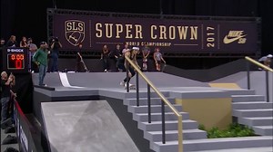 Leticia Bufoni solid Backside Smith down the rail at the 2017 Women's Super Crown World Championship! CASIO G-SHOCK #SLStimecapsule | Street League Skateboarding