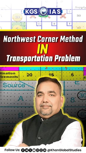KGS IAS on Instagram: "Northwest Corner Method for Transportation Problem! . . . #NorthWestCornerMethod #TransportationProblem #OperationsResearch #UPSC #kgsias [ Northwest Corner Method transportation problem, transportation problem OR UPSC, operations research transportation model, initial basic feasible solution NWCM, UPSC OR concepts, transportation problem solved examples ]"