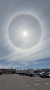 Did you see the halo around the sun? High level cirrus clouds made up of thin layers of ice crystals redirect sunlight creating the halo effect. Sometimes these circular bows will have bright spots or dots on either side which are called sun dogs. Thanks to Nassir for snapping this solar sphere phenomena! | Andy Parker