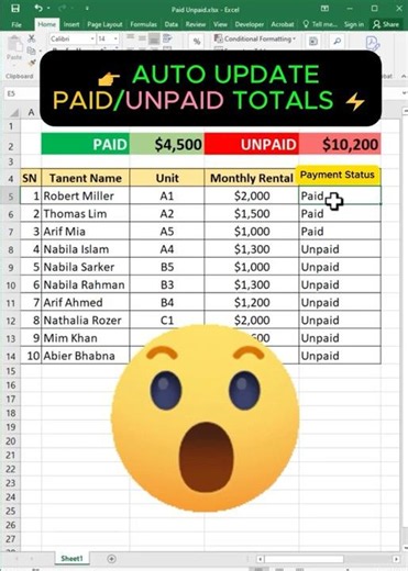 Auto Update Totals with this Excel trick ⚡ #excel #exceltips #office