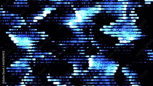 Illustrative animation of blue patterns moving on the empty black background