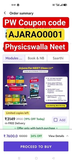 PW Coupon code #new batch #arjuna Neet 2027 #neet #neet2027preparation #physics wallah #Neet exam