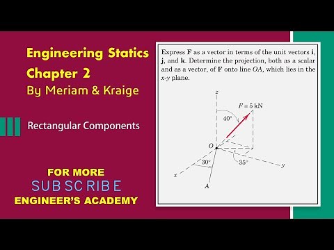 STATICS | Chapter 2 | 2/102 | 6th Edition | 3-D Rectangular Components | Engineers Academy