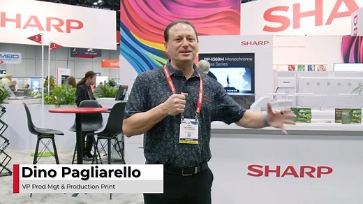 20 reactions | Check out this new video of Vice President of Product Management & Production Print Dino Pagliarello at the 2025 #PRINTINGUnitedExpo! In the video, Dino introduces Sharp's flagship six-color and B&W production presses, embellishment capabilities, and Pro AV solutions that help create a diversified and #SimplySmarter technology portfolio. If you are in Orlando this week, stop by booth #4242 to meet with our team! | Sharp Business USA | Facebook