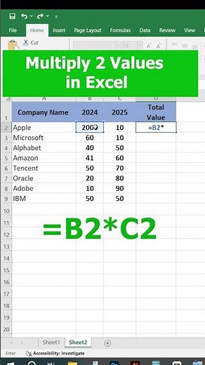 How to multiply 2 values in Excel | Excel Multiplication formula tricks | Excel Like a Pro!