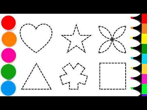 How To Draw Cute 2D Geometric Shapes | Drawing and Coloring Cute 2D Geometric Shapes