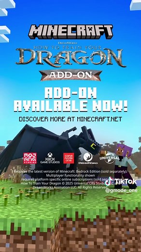 Dragons from How to Train Your Dragon in Minecraft