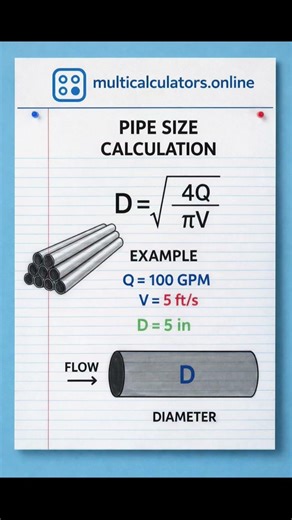 Pipe Size Calculation #pipesize #pipesizecalculation