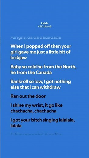 Lalala - Y2K, bbno$ (Lyrics)