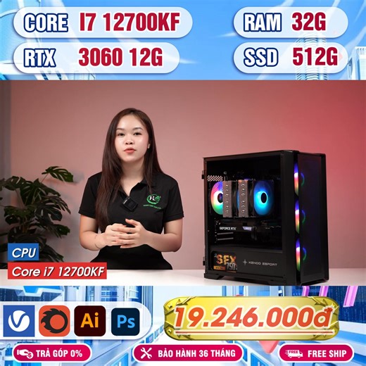 12K views |  Core I7-12700KF | RTX 3060 12G PC tối ưu hoàn hảo cho...