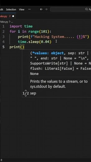 Fake Hacking Screen in Python 😈 | Terminal Hacker Animation #shorts #coding #python